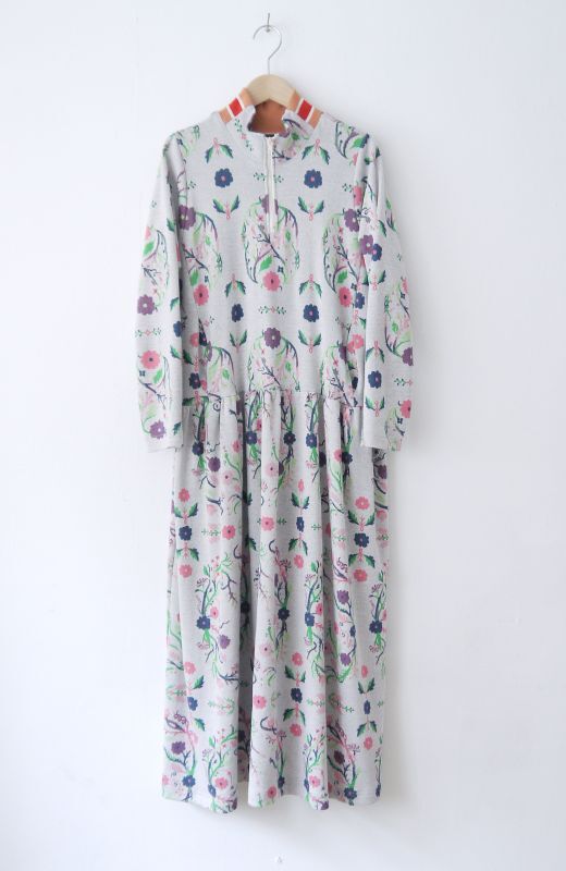 Flower Ornament Jersey Dress