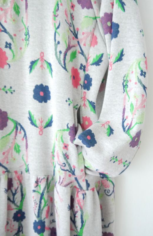 Flower Ornament Jersey Dress