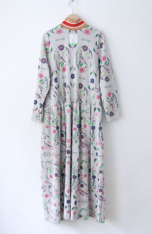 Flower Ornament Jersey Dress