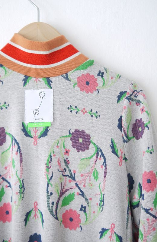 Flower Ornament Jersey Dress