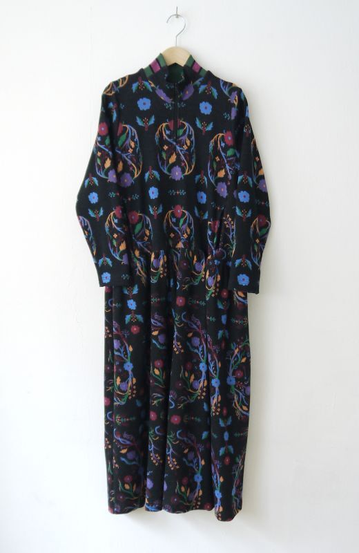 Flower Ornament Jersey Dress