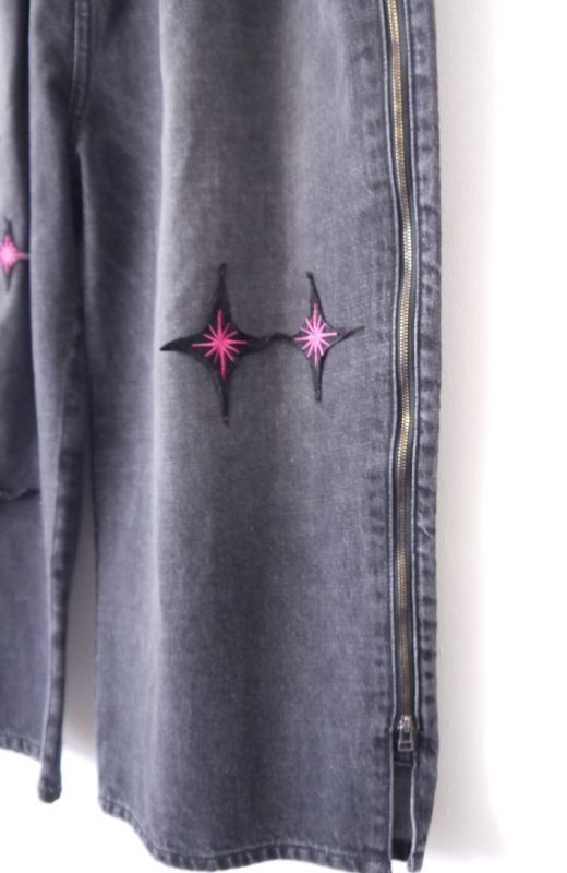 Tall lamp denim pants