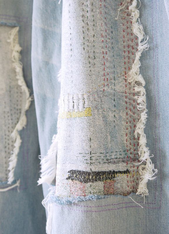 Zipper slit remake denim