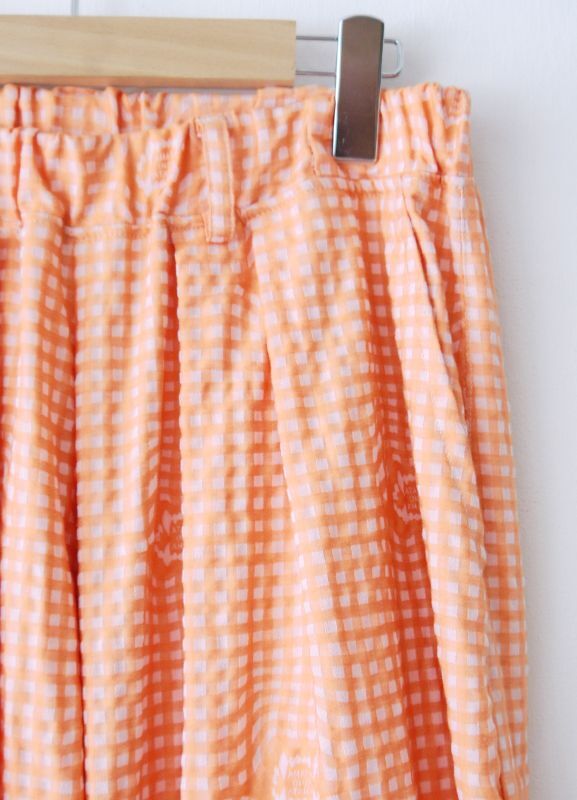 Gingham baggy pants