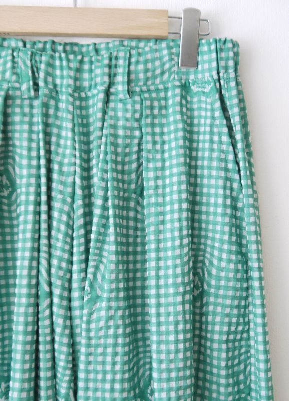 Gingham baggy pants